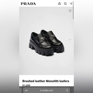Prada leather monolith loafers